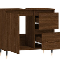 Badschrank Braun Eichen-Optik 65x33x60 cm Holzwerkstoff