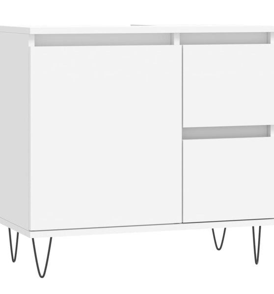 Badschrank Weiß 65x33x60 cm Holzwerkstoff