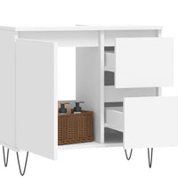 Badschrank Weiß 65x33x60 cm Holzwerkstoff
