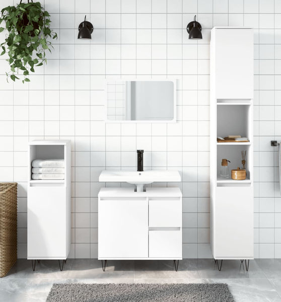 Badschrank Weiß 65x33x60 cm Holzwerkstoff