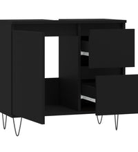 Badschrank Schwarz 65x33x60 cm Holzwerkstoff