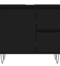 Badschrank Schwarz 65x33x60 cm Holzwerkstoff