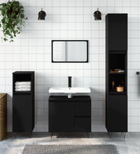 Badschrank Schwarz 65x33x60 cm Holzwerkstoff