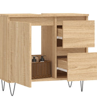 Badschrank Sonoma-Eiche 65x33x60 cm Holzwerkstoff