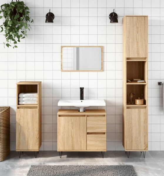 Badschrank Sonoma-Eiche 65x33x60 cm Holzwerkstoff