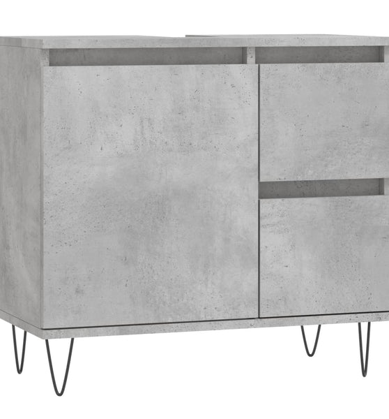 Badschrank Betongrau 65x33x60 cm Holzwerkstoff