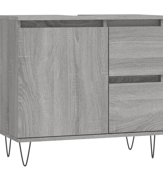 Badschrank Grau Sonoma 65x33x60 cm Holzwerkstoff