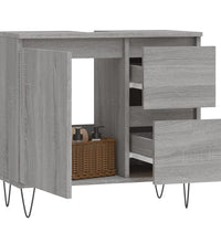Badschrank Grau Sonoma 65x33x60 cm Holzwerkstoff