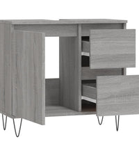 Badschrank Grau Sonoma 65x33x60 cm Holzwerkstoff
