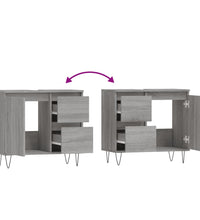 Badschrank Grau Sonoma 65x33x60 cm Holzwerkstoff