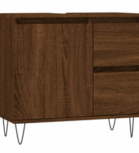 Badschrank Braun Eichen-Optik 65x33x60 cm Holzwerkstoff