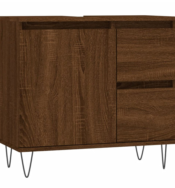 Badschrank Braun Eichen-Optik 65x33x60 cm Holzwerkstoff