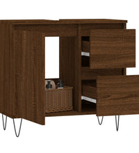 Badschrank Braun Eichen-Optik 65x33x60 cm Holzwerkstoff