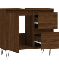 Badschrank Braun Eichen-Optik 65x33x60 cm Holzwerkstoff