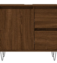 Badschrank Braun Eichen-Optik 65x33x60 cm Holzwerkstoff