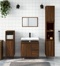 Badschrank Braun Eichen-Optik 65x33x60 cm Holzwerkstoff