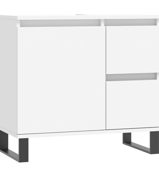 Badschrank Weiß 65x33x60 cm Holzwerkstoff