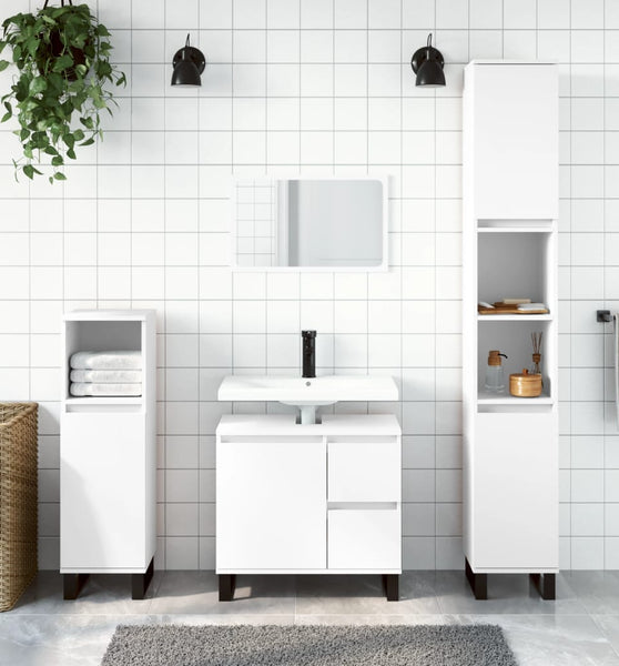 Badschrank Weiß 65x33x60 cm Holzwerkstoff