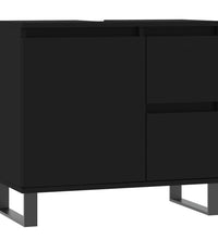 Badschrank Schwarz 65x33x60 cm Holzwerkstoff