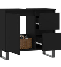 Badschrank Schwarz 65x33x60 cm Holzwerkstoff