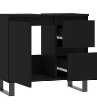 Badschrank Schwarz 65x33x60 cm Holzwerkstoff