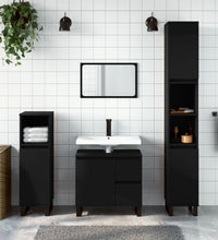 Badschrank Schwarz 65x33x60 cm Holzwerkstoff