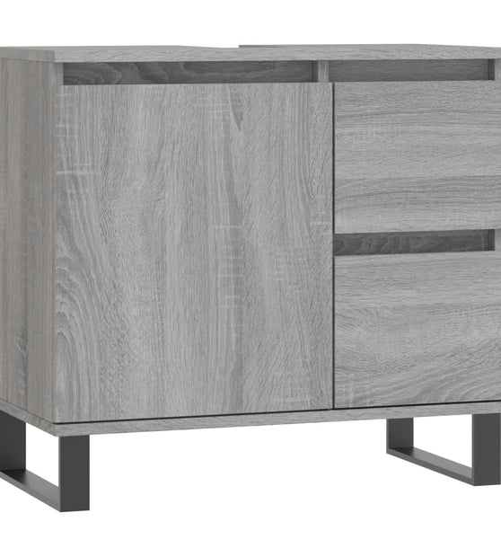 Badschrank Grau Sonoma 65x33x60 cm Holzwerkstoff
