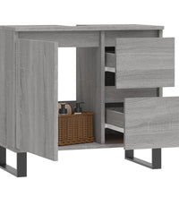 Badschrank Grau Sonoma 65x33x60 cm Holzwerkstoff