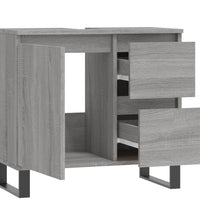 Badschrank Grau Sonoma 65x33x60 cm Holzwerkstoff
