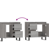 Badschrank Grau Sonoma 65x33x60 cm Holzwerkstoff