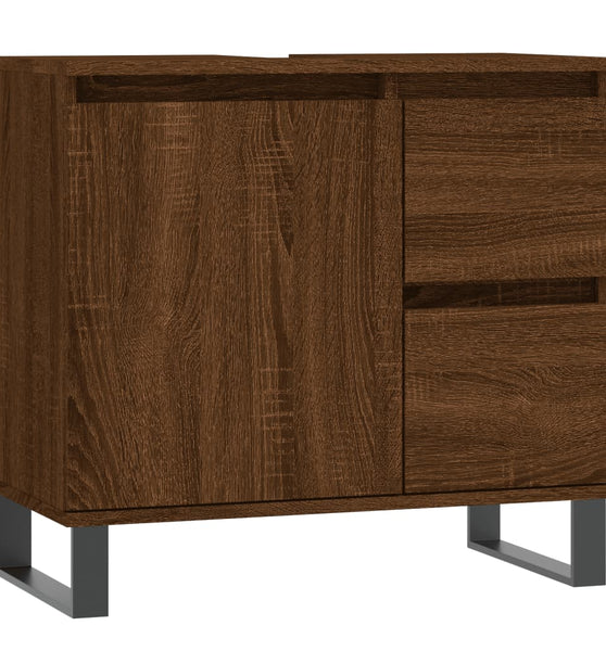 Badschrank Braun Eichen-Optik 65x33x60 cm Holzwerkstoff