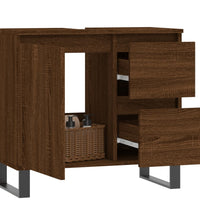 Badschrank Braun Eichen-Optik 65x33x60 cm Holzwerkstoff