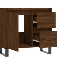 Badschrank Braun Eichen-Optik 65x33x60 cm Holzwerkstoff