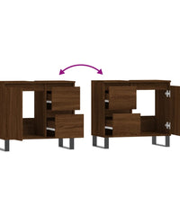 Badschrank Braun Eichen-Optik 65x33x60 cm Holzwerkstoff
