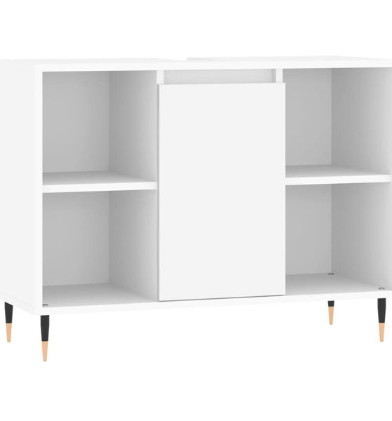 Badschrank Weiß 80x33x60 cm Holzwerkstoff