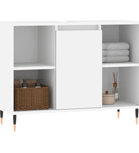 Badschrank Weiß 80x33x60 cm Holzwerkstoff