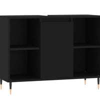 Badschrank Schwarz 80x33x60 cm Holzwerkstoff
