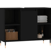 Badschrank Schwarz 80x33x60 cm Holzwerkstoff