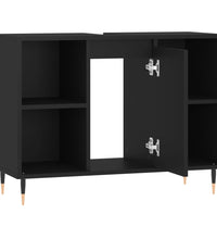 Badschrank Schwarz 80x33x60 cm Holzwerkstoff