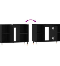 Badschrank Schwarz 80x33x60 cm Holzwerkstoff
