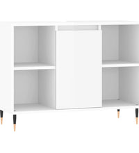 Badschrank Hochglanz-Weiß 80x33x60 cm Holzwerkstoff