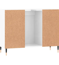 Badschrank Hochglanz-Weiß 80x33x60 cm Holzwerkstoff