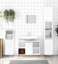 Badschrank Hochglanz-Weiß 80x33x60 cm Holzwerkstoff