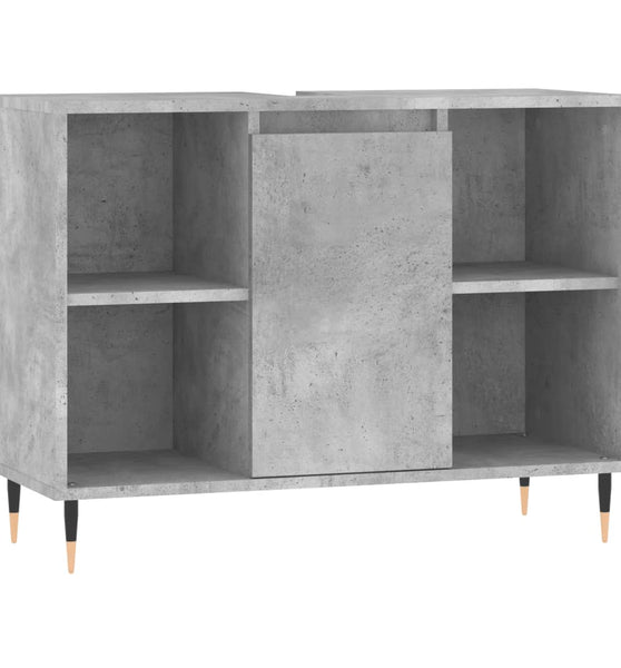 Badschrank Betongrau 80x33x60 cm Holzwerkstoff