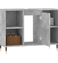 Badschrank Betongrau 80x33x60 cm Holzwerkstoff