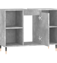 Badschrank Betongrau 80x33x60 cm Holzwerkstoff