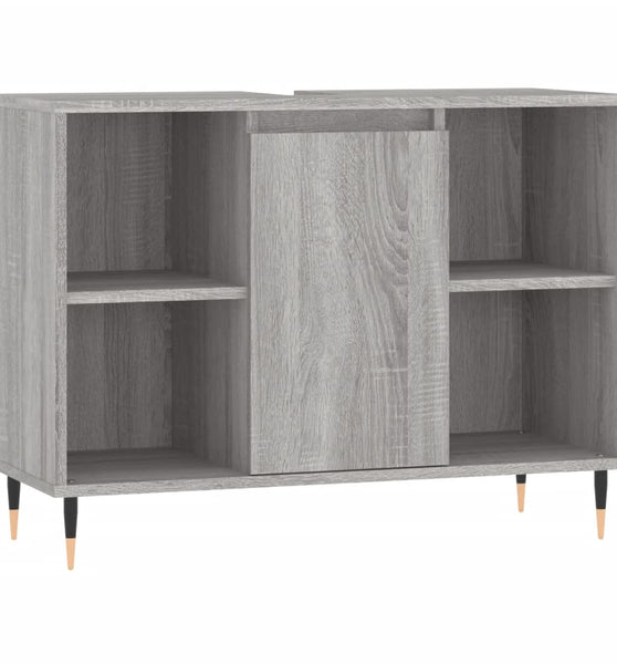 Badschrank Grau Sonoma 80x33x60 cm Holzwerkstoff