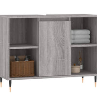 Badschrank Grau Sonoma 80x33x60 cm Holzwerkstoff