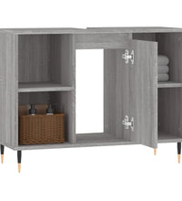 Badschrank Grau Sonoma 80x33x60 cm Holzwerkstoff