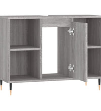 Badschrank Grau Sonoma 80x33x60 cm Holzwerkstoff